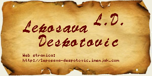 Leposava Despotović vizit kartica